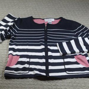 Norton Studio Size Large Navy Blue and White Knit Jacket - LIKE NEW